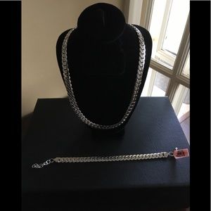 2pc Stainless Steel Necklace and Bracelet Set